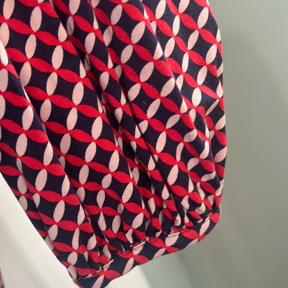 BODEN 14 Dress Navy Red Boatneck Ruffled Hem large XL - Picture 8 of 9